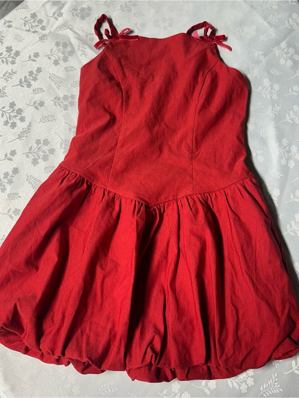 Red Tie-Shoulder Sundress - girls  Casual Dress S  6/7